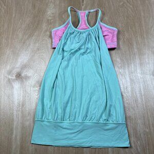 Lululemon Women’s Size 6 Cool Racerback Work Our Pink & Green Tank Top